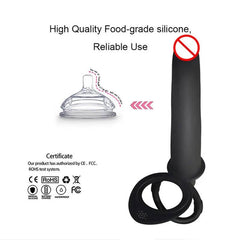 DualFlex Double Penetration Dildo with Vibrating Anal Beads - G-Spot and Prostate Massager for Women, Men, and Couples for Enhanced Intimacy and Pleasure - Passion Pulse Adult