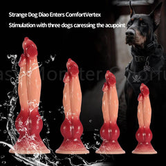 Colorful Dog Knot Dildo - Fantasy Wolf-Inspired Design for Couples - Passion Pulse Adult