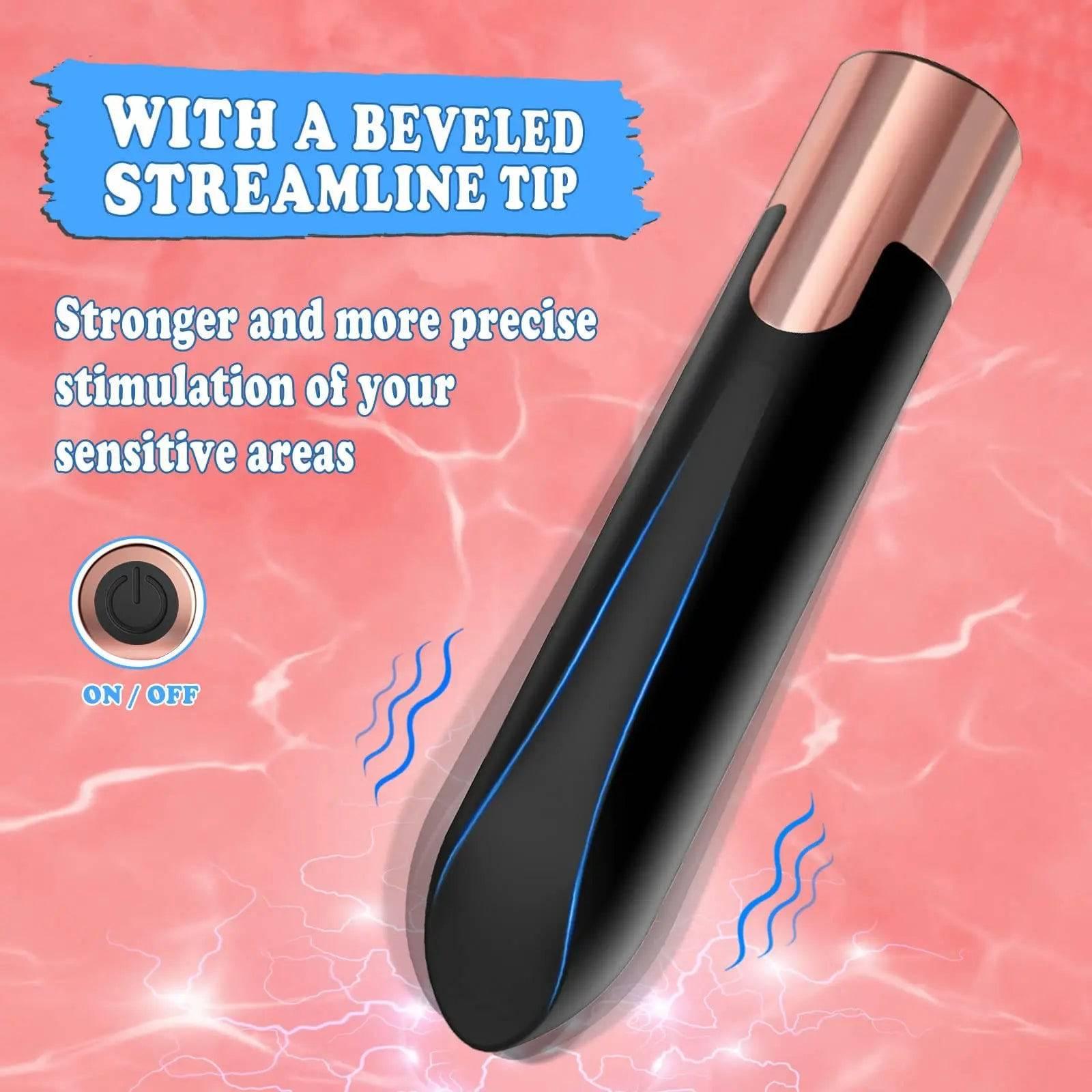 Lipstick-Shaped Bullet Vibrator with 10 Modes - Passion Pulse Adult