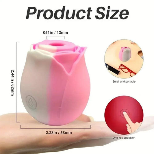 Rose-Shaped Sucking Vibrator – 9 Frequency G-Spot & Nipple Stimulator - Passion Pulse Adult