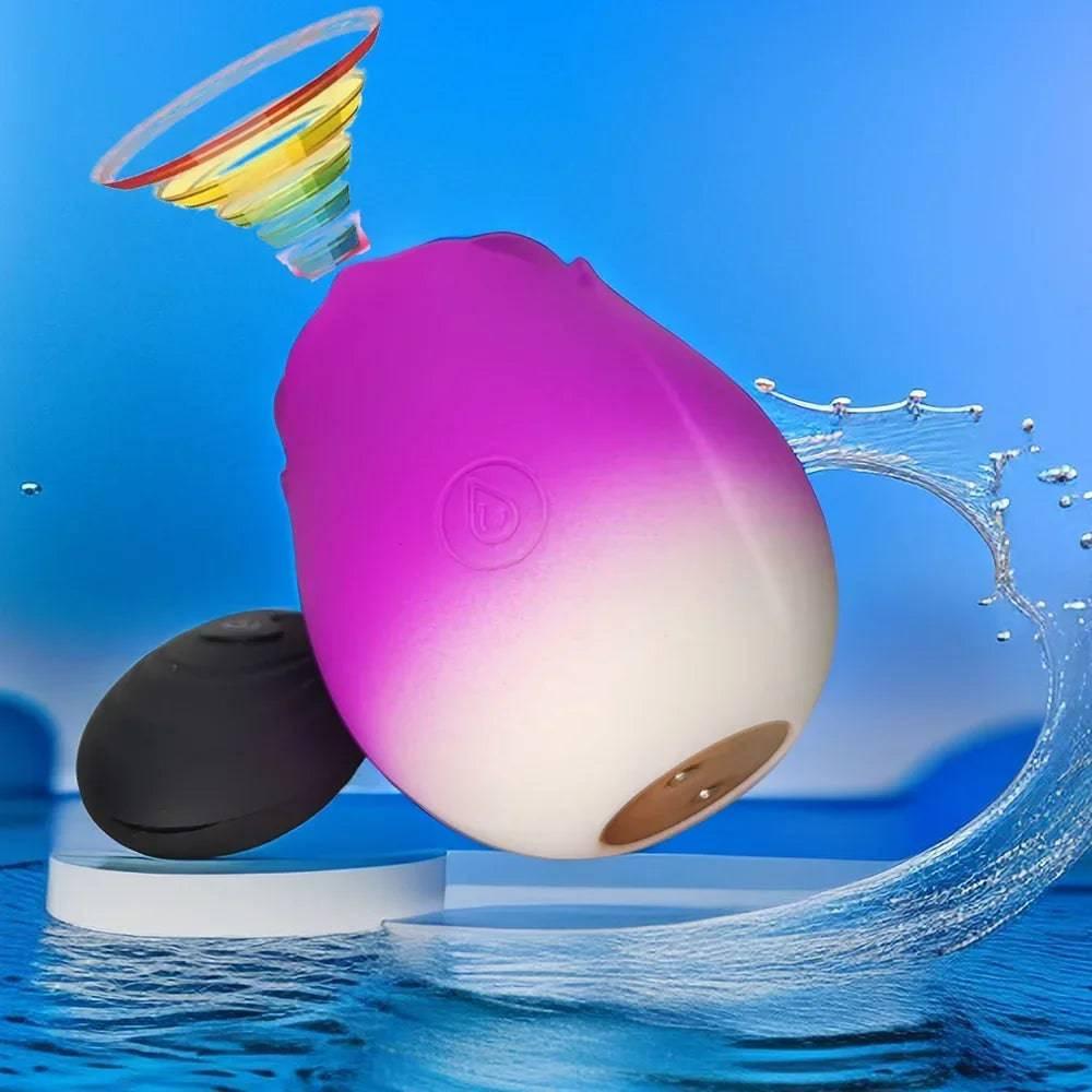 Rose-Shaped Sucking Vibrator – 9 Frequency G-Spot & Nipple Stimulator - Passion Pulse Adult