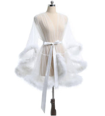 Feather Robe Lingerie - Passion Pulse Adult