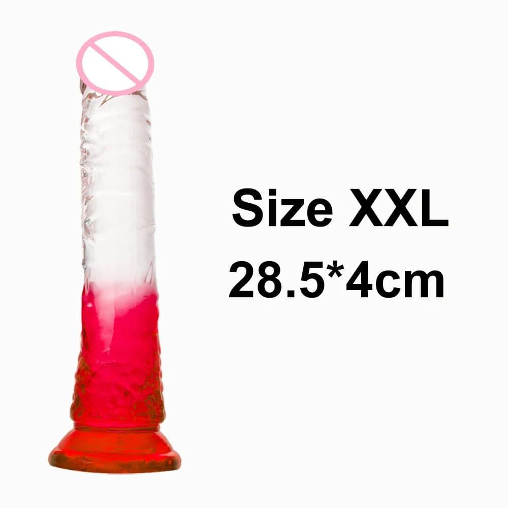 Crystal Jelly Huge Dildo - Realistic Design for Couples & Solo Play - Passion Pulse Adult