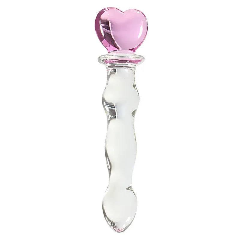 Cute Pink Smooth Crystal Glass Anal Plug Vaginal Anal Beads Dildos Plug Massage Masturbation Adult Sex Toys For WomenMen - Passion Pulse Adult