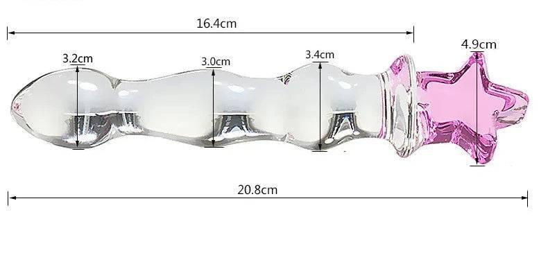 Cute Pink Smooth Crystal Glass Anal Plug Vaginal Anal Beads Dildos Plug Massage Masturbation Adult Sex Toys For WomenMen - Passion Pulse Adult