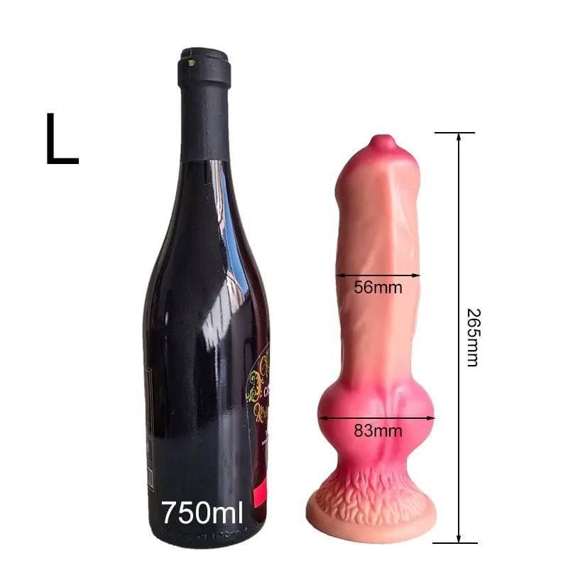 Realistic Huge Dog Dildo – Silicone Anal Plug with Suction Cup for Men & Women - Passion Pulse Adult