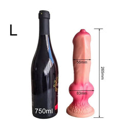 Realistic Huge Dog Dildo – Silicone Anal Plug with Suction Cup for Men & Women - Passion Pulse Adult