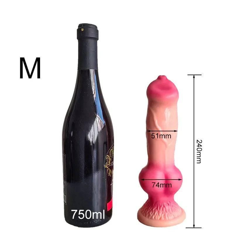 Realistic Huge Dog Dildo – Silicone Anal Plug with Suction Cup for Men & Women - Passion Pulse Adult