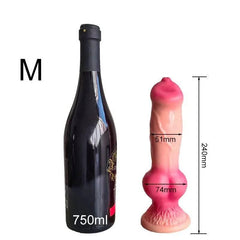 Realistic Huge Dog Dildo – Silicone Anal Plug with Suction Cup for Men & Women - Passion Pulse Adult