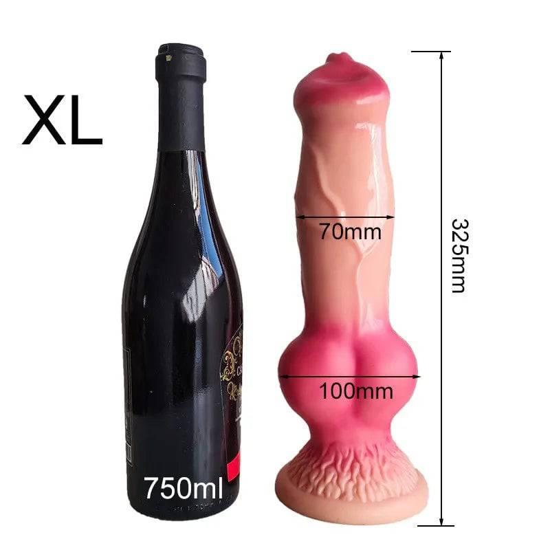 Realistic Huge Dog Dildo – Silicone Anal Plug with Suction Cup for Men & Women - Passion Pulse Adult