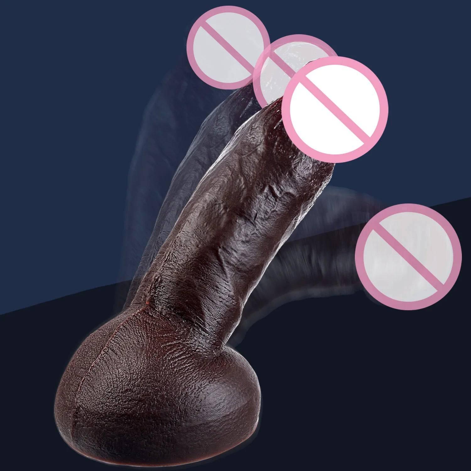 Realistic Silicone Dildo with Suction Cup - Soft & Flexible Adult Toy - Passion Pulse Adult
