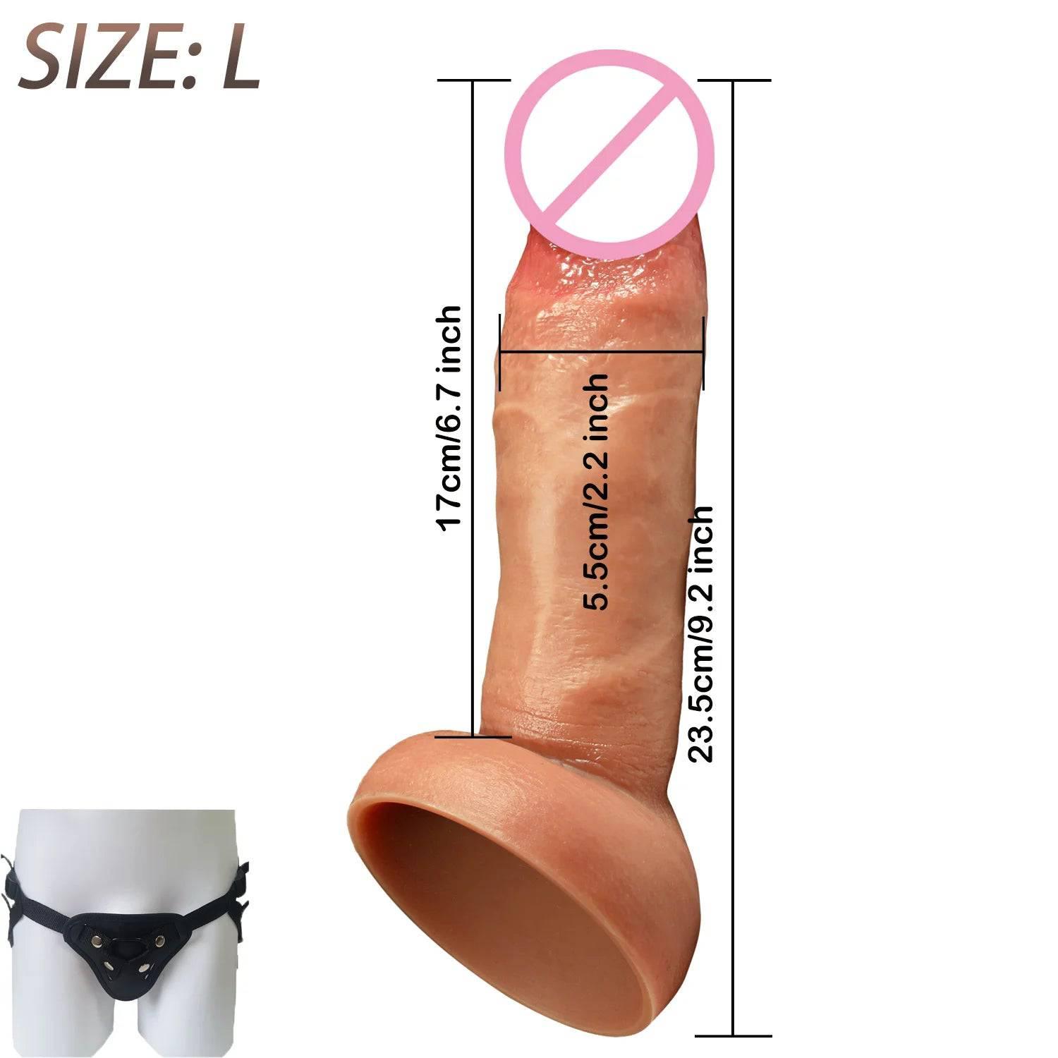 Realistic Silicone Dildo with Suction Cup - Soft & Flexible Adult Toy - Passion Pulse Adult