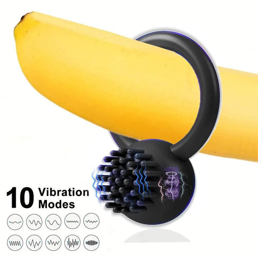 10 Frequency Vibrator Cockring Penis Cock Ring on for Man Delay Ejaculation Sex Toys for Men Couple Rings Penisring Toy for male - Passion Pulse Adult