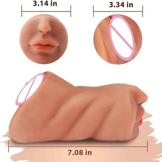 3-in-1 Silicone Adult Sex Toy Doll: Artificial Vagina, Ass, and Mouth - Male Masturbation Pocket Pussy - Passion Pulse Adult