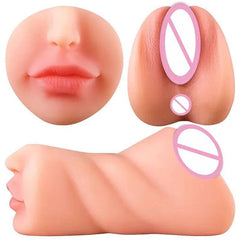 3-in-1 Silicone Adult Sex Toy Doll: Artificial Vagina, Ass, and Mouth - Male Masturbation Pocket Pussy - Passion Pulse Adult