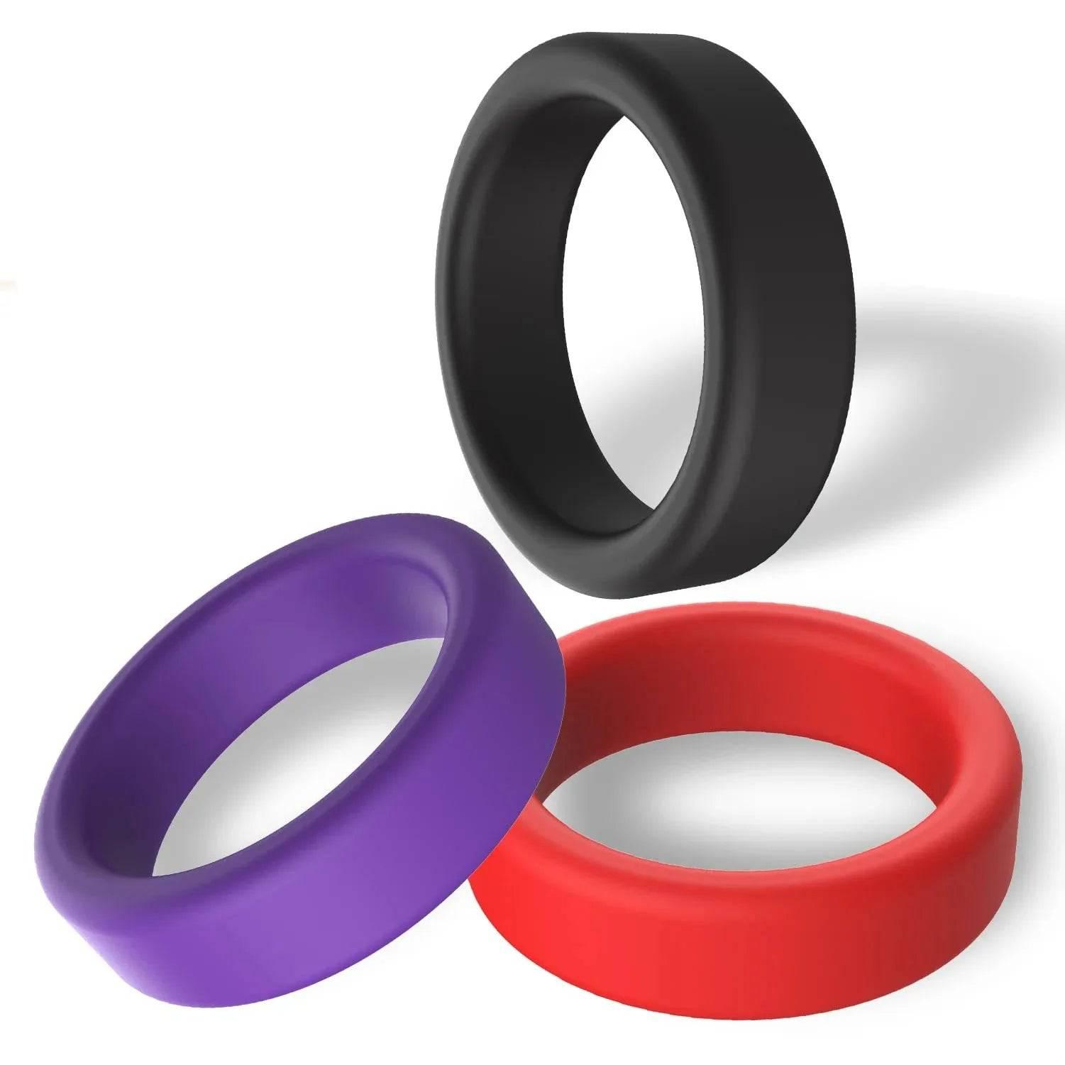 3pcs Silicone Delay Ejaculation Penis Rings | Reusable Semen Cock Rings for Men | Enlargement Sex Toys for Couples - Passion Pulse Adult