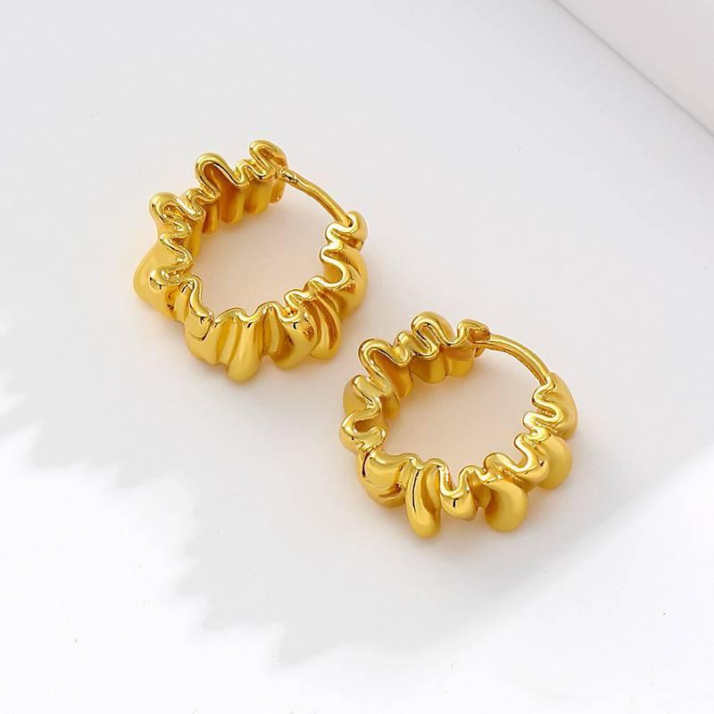 Asymmetrical Pleated Earrings - Passion Pulse Adult