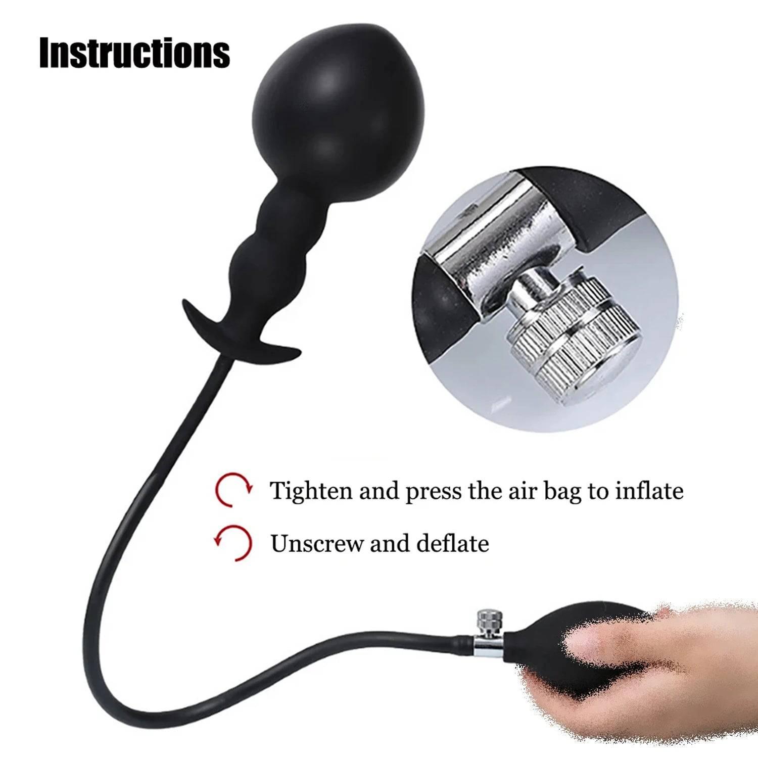 BDSM Inflatable Anal Plug – Butt Plug and Anal Dilator for G-Spot & Prostate Stimulation - Passion Pulse Adult