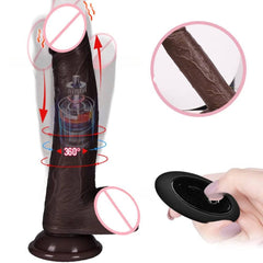 Black coffee colored simulated penis wireless telescopic rotating vibration adult and female sexual products - Passion Pulse Adult