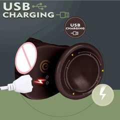 Black coffee colored simulated penis wireless telescopic rotating vibration adult and female sexual products - Passion Pulse Adult