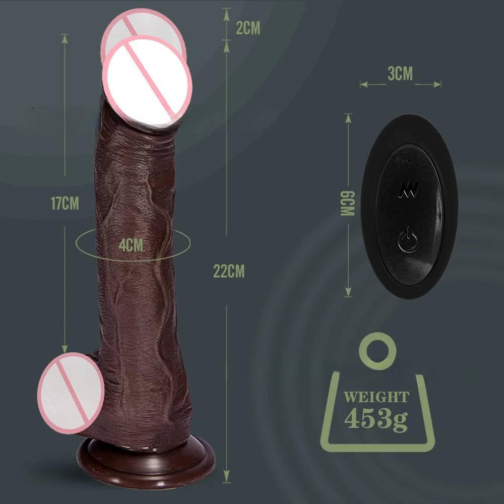 Black coffee colored simulated penis wireless telescopic rotating vibration adult and female sexual products - Passion Pulse Adult