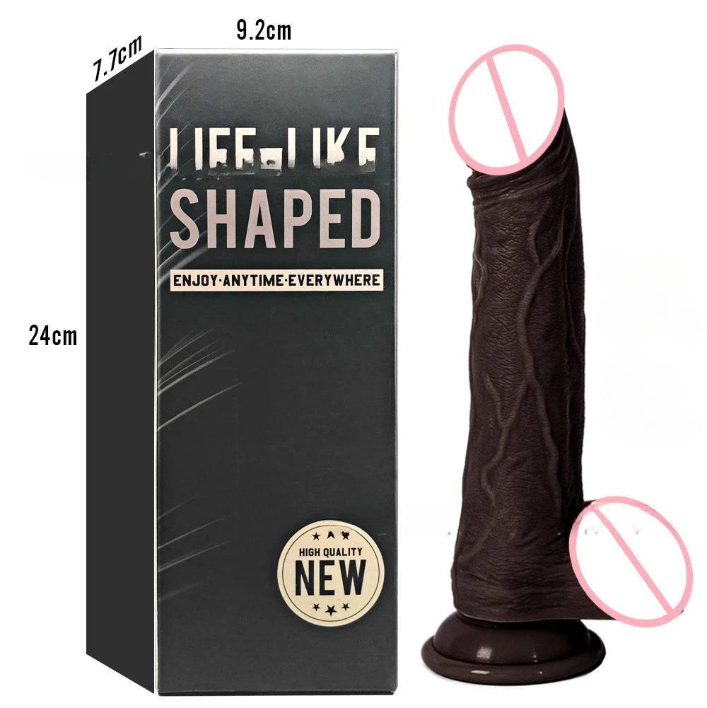Black coffee colored simulated penis wireless telescopic rotating vibration adult and female sexual products - Passion Pulse Adult