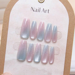 Cat eye gradient wearable nails removable nail pieces nail pieces nail art stickers code - Passion Pulse Adult