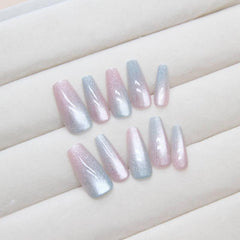 Cat eye gradient wearable nails removable nail pieces nail pieces nail art stickers code - Passion Pulse Adult
