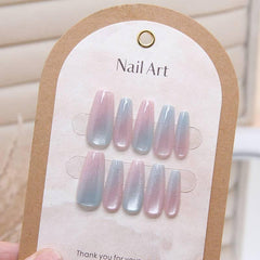 Cat eye gradient wearable nails removable nail pieces nail pieces nail art stickers code - Passion Pulse Adult