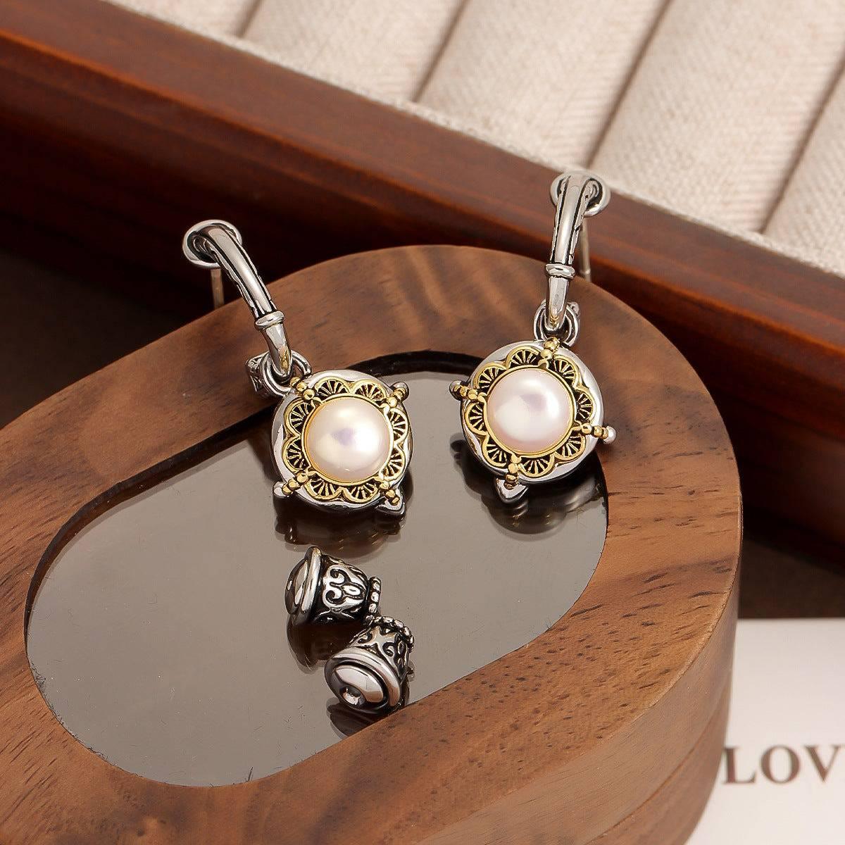 Color-Block Freshwater Pearl Stud Earrings - Passion Pulse Adult