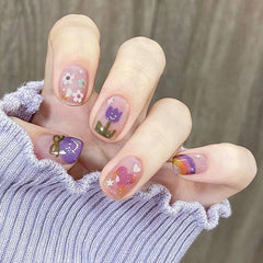 Cute Childlike Floral Nail Art - Passion Pulse Adult