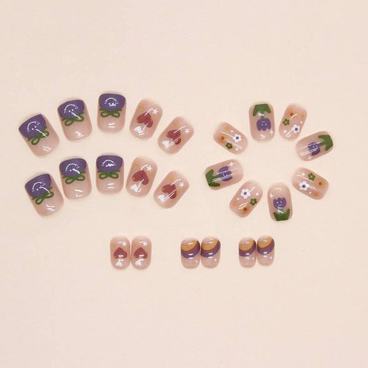 Cute Childlike Floral Nail Art - Passion Pulse Adult