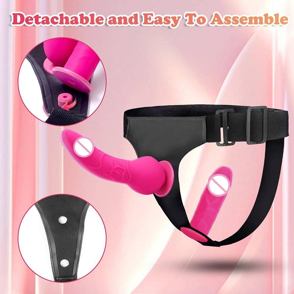 Double Strap On Dildo Female belt with Penis Sexual Harness women waist Adult toys Anal penetration Sex Toys For Lesbian Orgasm - Passion Pulse Adult