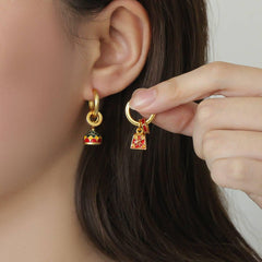 Enamel Koi Chinese Style Earrings - Passion Pulse Adult