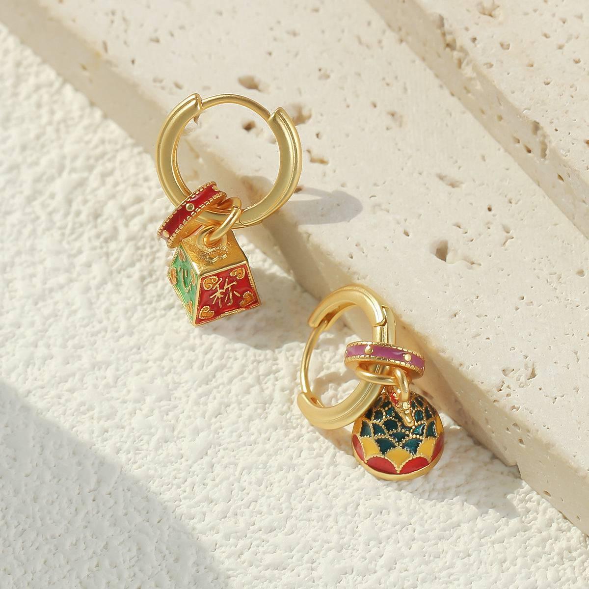 Enamel Koi Chinese Style Earrings - Passion Pulse Adult