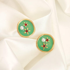 Enamel New Chinese Style Earrings - Passion Pulse Adult