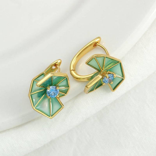 Fan-shaped Glazed Earrings - Passion Pulse Adult