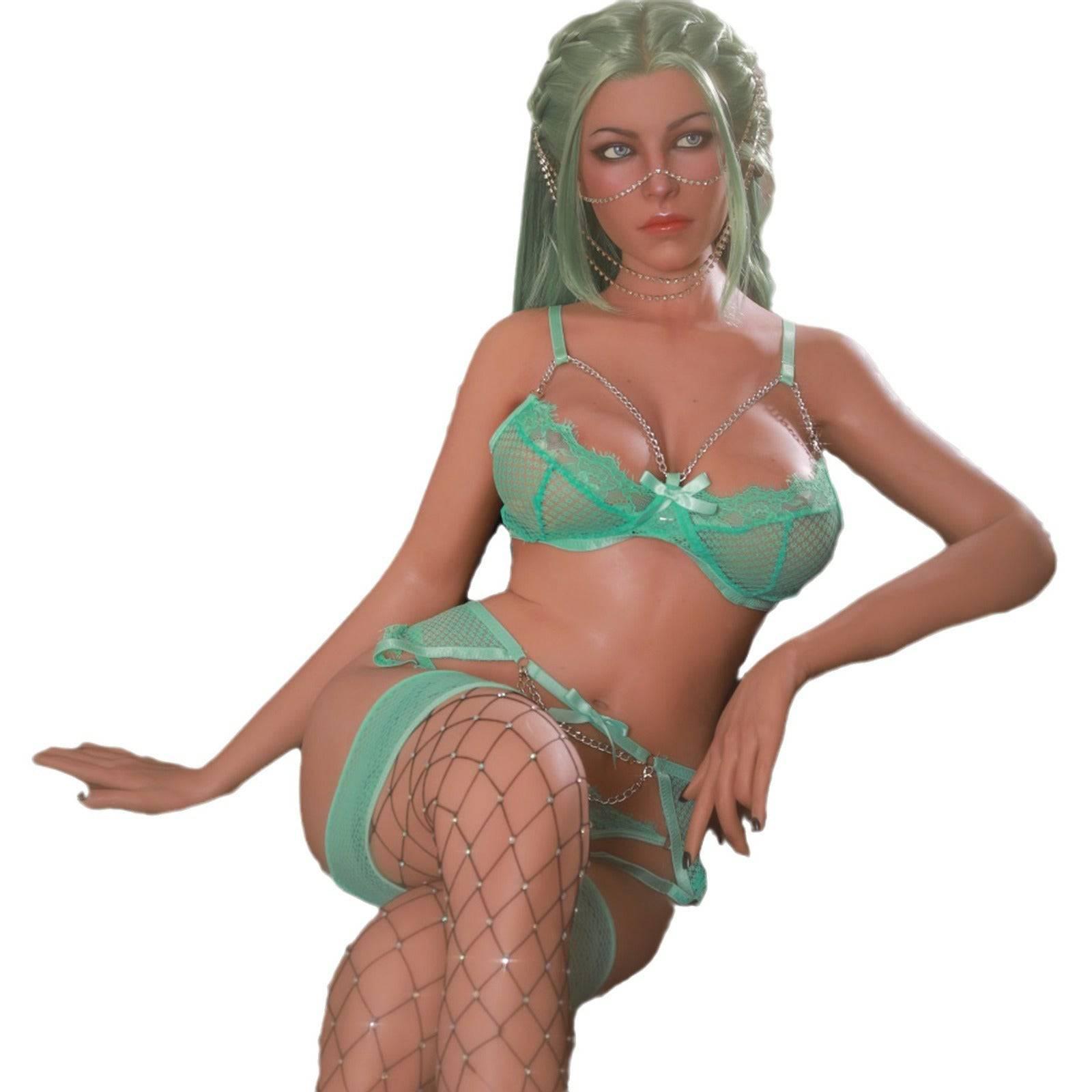Green Mysterious Woman Silicone Doll - Unique and Enigmatic Design - Passion Pulse Adult