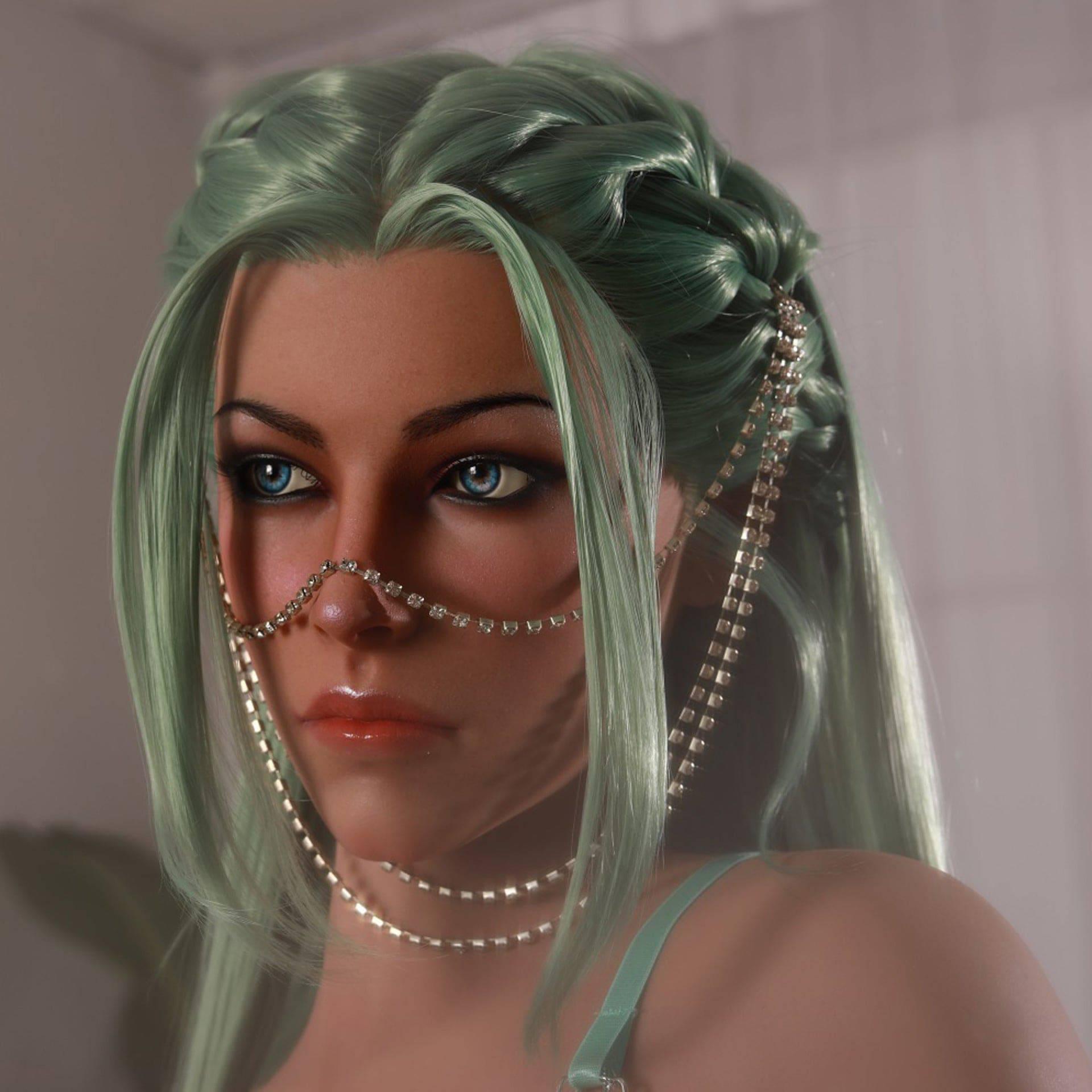 Green Mysterious Woman Silicone Doll - Unique and Enigmatic Design - Passion Pulse Adult