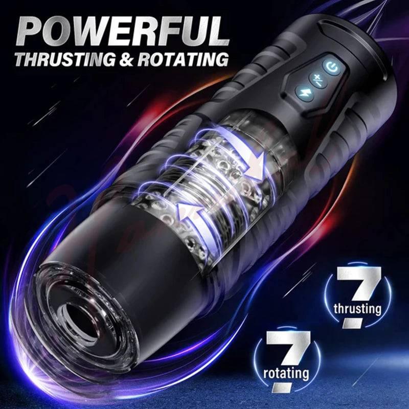 Hannibal Automatic Male Masturbator 7 Thrusting Rotating Modes Mastubator Cup Electric Pocket Pussy For Penis Sex Toy For Men - Passion Pulse Adult