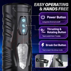 Hannibal Automatic Male Masturbator 7 Thrusting Rotating Modes Mastubator Cup Electric Pocket Pussy For Penis Sex Toy For Men - Passion Pulse Adult