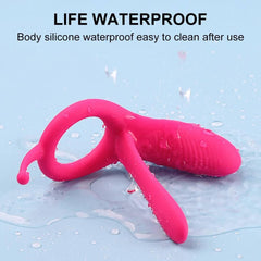 Long Tongue Cock Sleeve Ring Vibrator – 10 Frequencies - Passion Pulse Adult