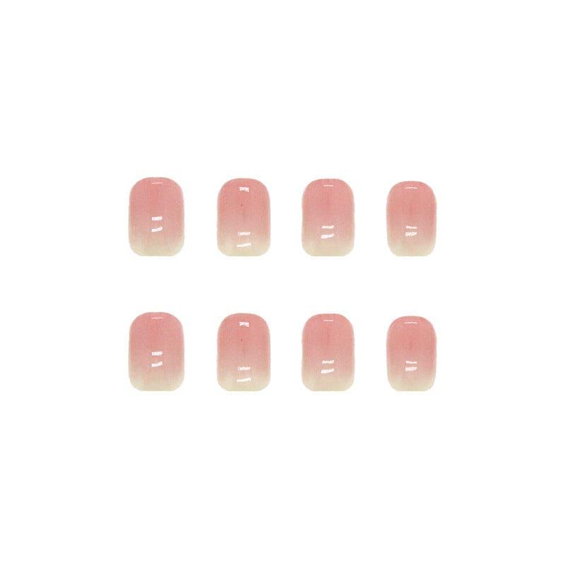 Natural pure wearable square short nail art piece gradient color pink smudge new product - Passion Pulse Adult
