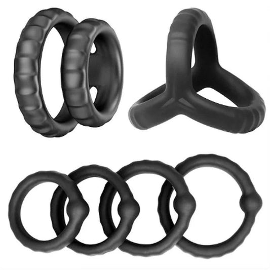 Newest Reusable Silicone Penis Ring | Semen Cock Ring for Penis Enlargement & Delayed Ejaculation | Sex Toys for Men - Passion Pulse Adult