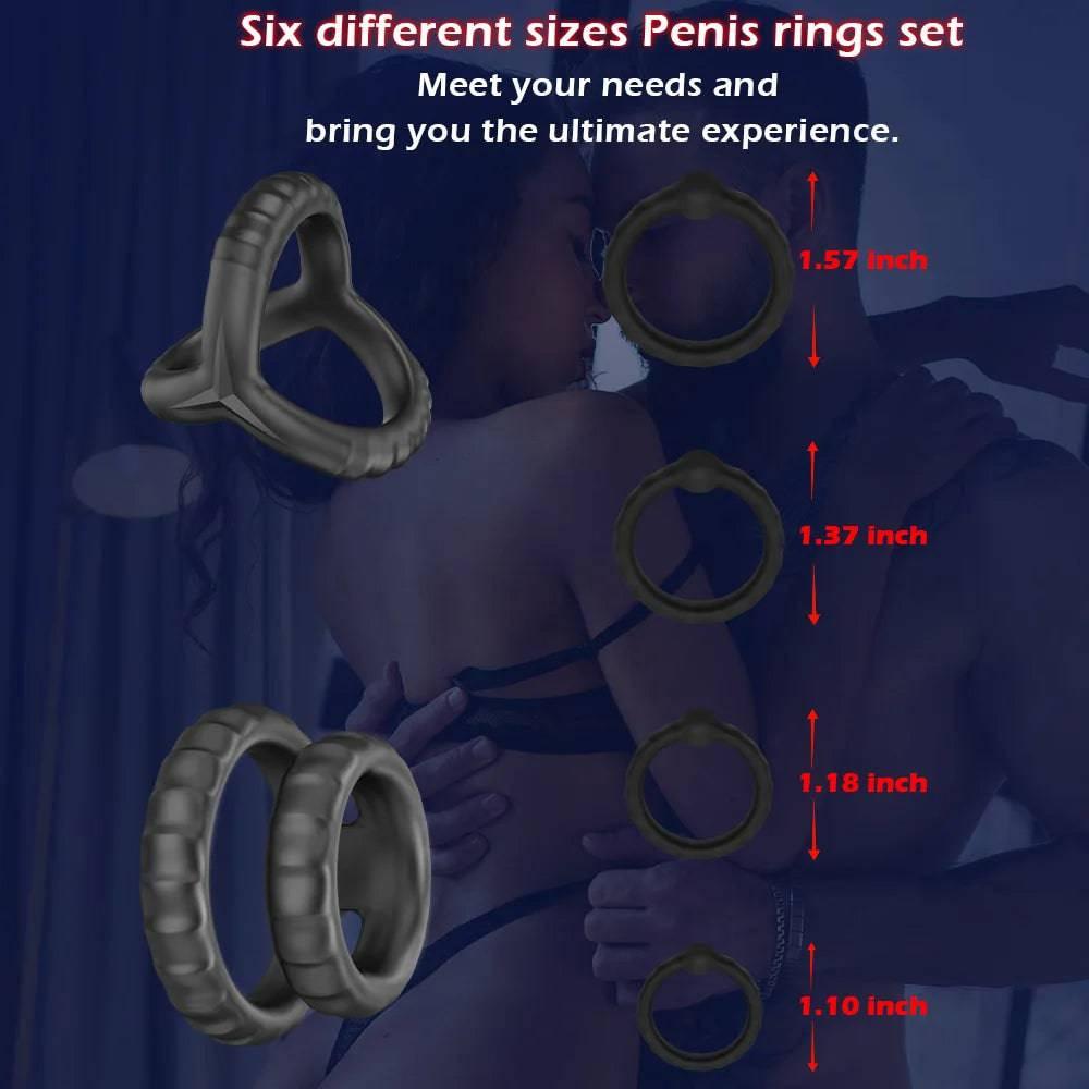 Newest Reusable Silicone Penis Ring | Semen Cock Ring for Penis Enlargement & Delayed Ejaculation | Sex Toys for Men - Passion Pulse Adult