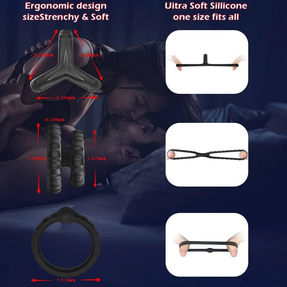 Newest Reusable Silicone Penis Ring | Semen Cock Ring for Penis Enlargement & Delayed Ejaculation | Sex Toys for Men - Passion Pulse Adult