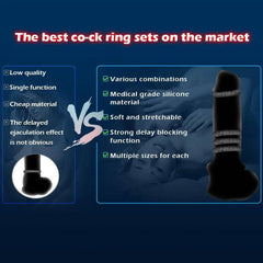 Newest Reusable Silicone Penis Ring | Semen Cock Ring for Penis Enlargement & Delayed Ejaculation | Sex Toys for Men - Passion Pulse Adult