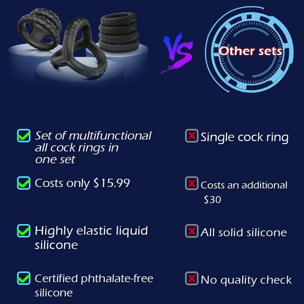 Newest Reusable Silicone Penis Ring | Semen Cock Ring for Penis Enlargement & Delayed Ejaculation | Sex Toys for Men - Passion Pulse Adult