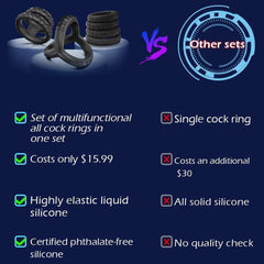 Newest Reusable Silicone Penis Ring | Semen Cock Ring for Penis Enlargement & Delayed Ejaculation | Sex Toys for Men - Passion Pulse Adult