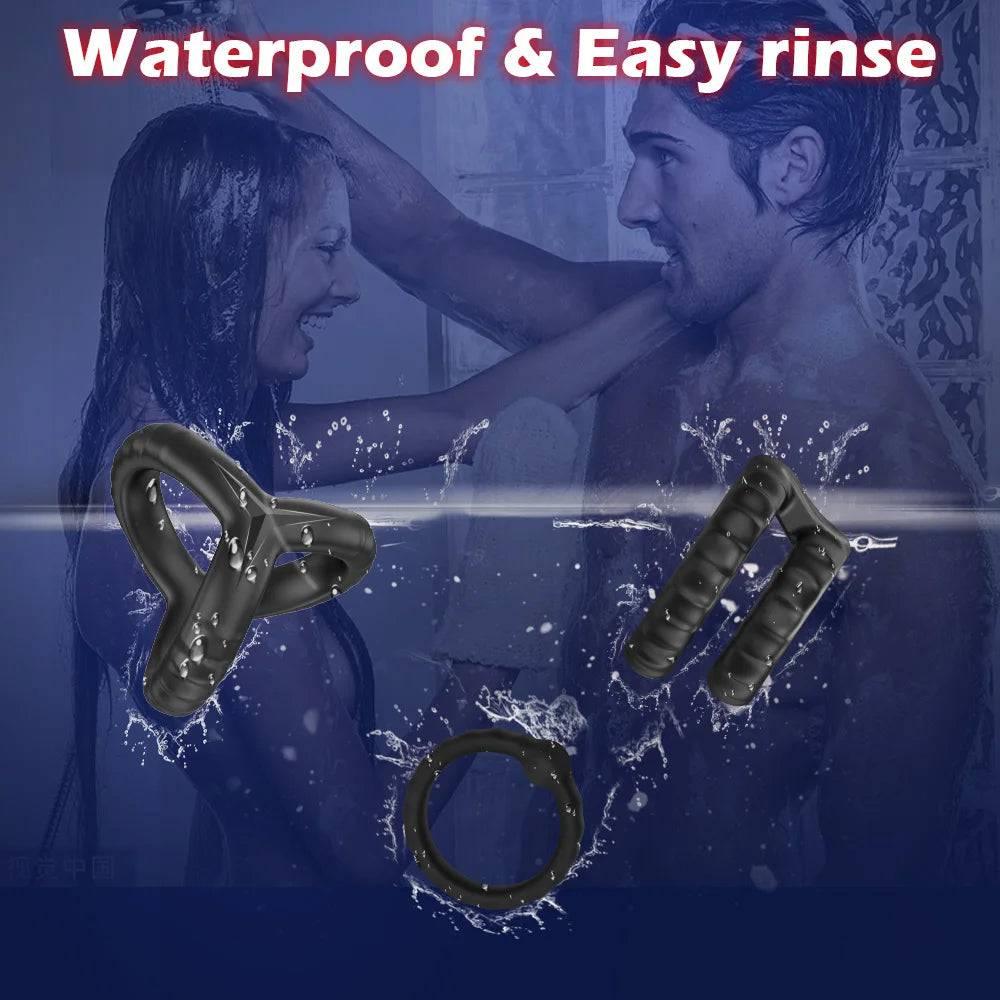 Newest Reusable Silicone Penis Ring | Semen Cock Ring for Penis Enlargement & Delayed Ejaculation | Sex Toys for Men - Passion Pulse Adult